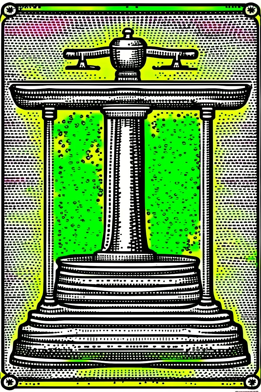 Vintage pop art style, weighing merchant scales