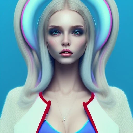 blonde woman, purpurin, minimal latex dress, oversize velvet coat, gradient color, BLUE, PINK, CYAN, neon, insanely detailed, 16k resolution, perfect eyes, cinematic smooth, intricate detail