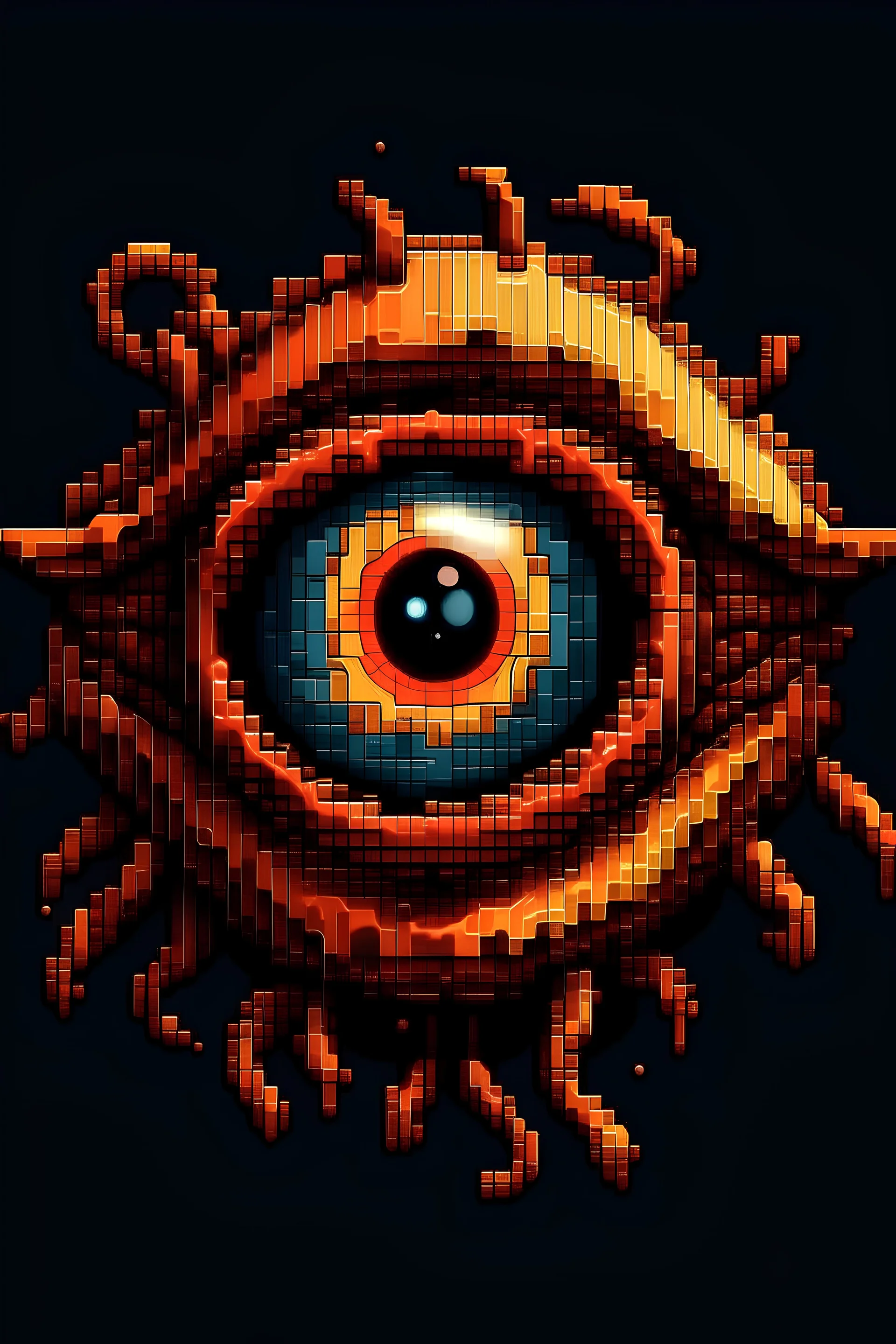 8 bit evil eyeball with tendons