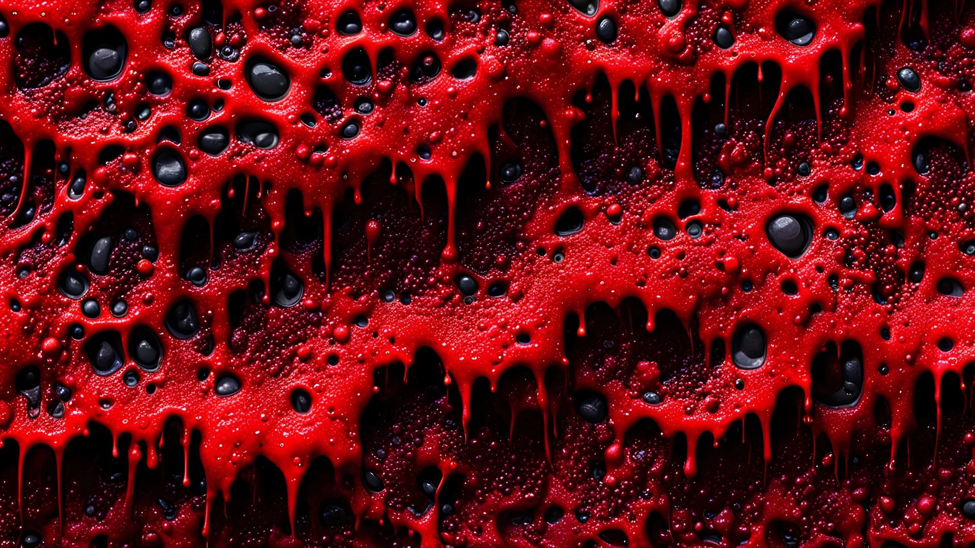 Horror Art of Abstract Porosity: Vibrant Porous Diseaased Pus Scabs Putrid Wet Oozing Texture Background Perfect for skin textures.