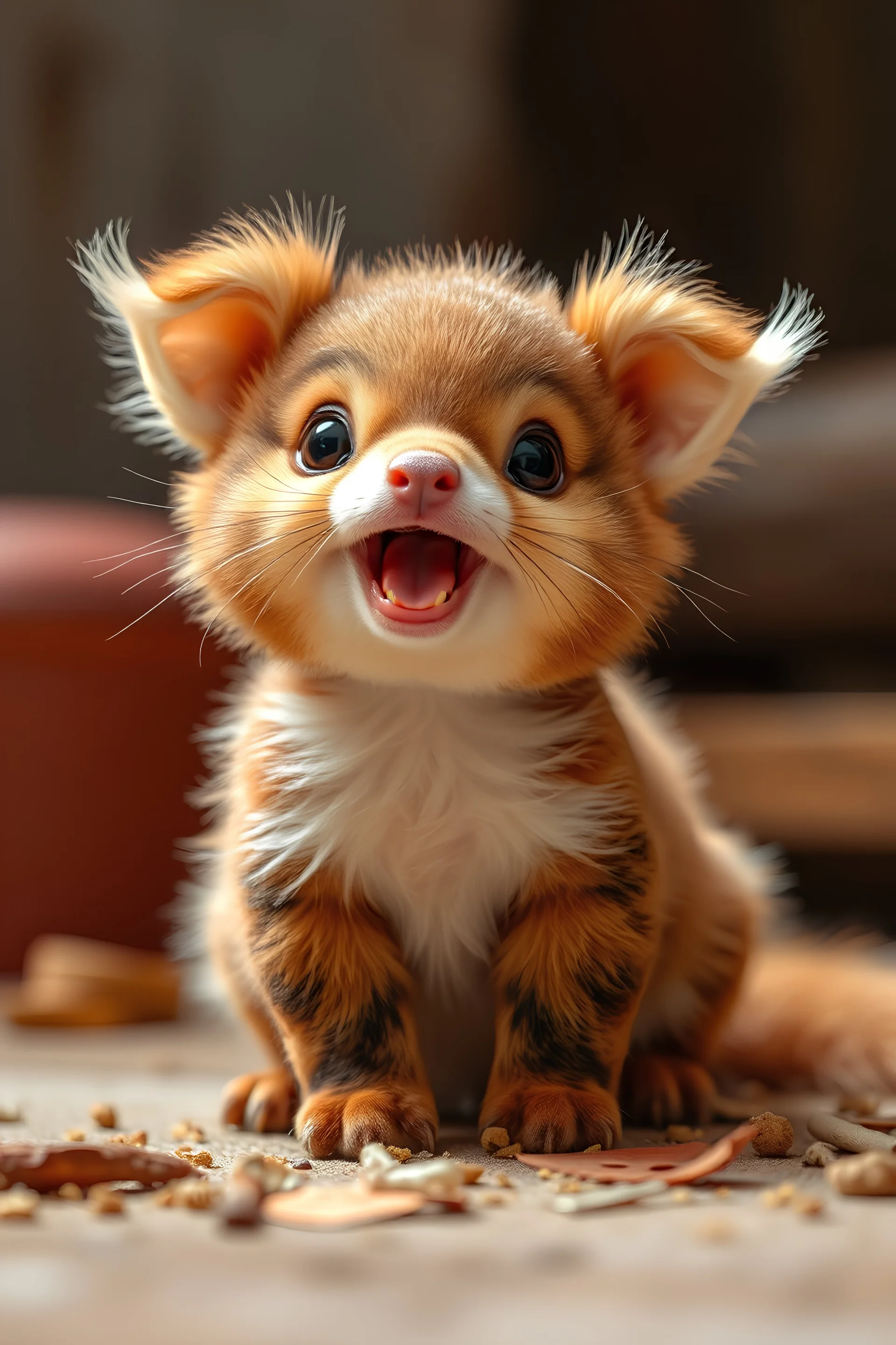 cute animal full of delight, playfulness, cute,