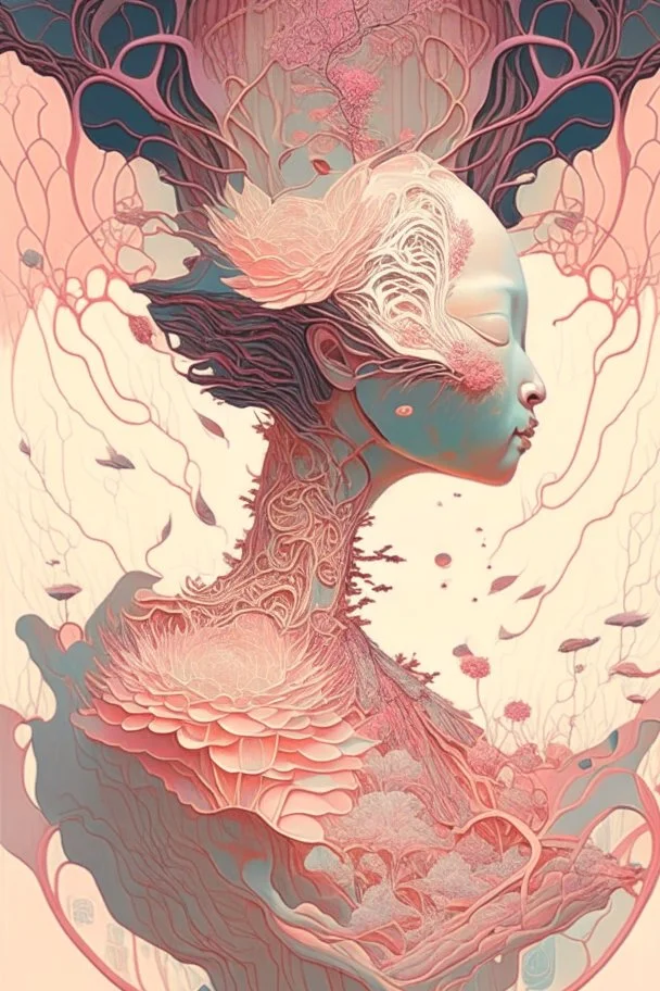 "Pure Morning"; insanely detailed; intricate; award-winning; rose tones; beautiful; surrealism; Victo Ngai, Salvador Dali, Alex Pardee