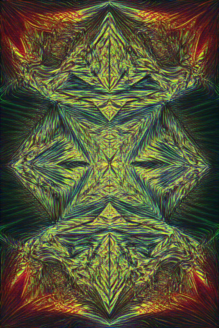 a scale echo of collapsing triangle-based harmonics; fractal art