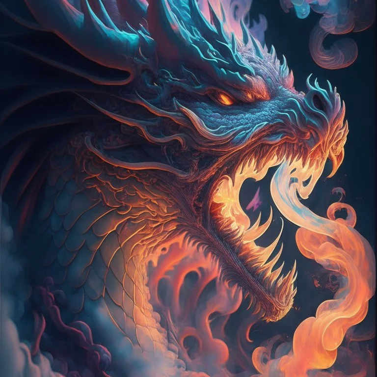 dragons breath, intricate, fine, shadowed, muted colors, 3D, highly detailed, retro style, by Cyril Rolando, by h. r. giger, By Boris Vallejo $plastic$ grid:true