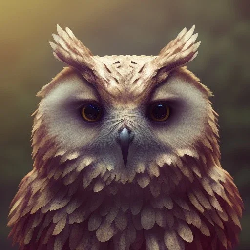 realistic, octane portrait, natural lighting,full body shining gold metal, elegant, bokeh, volumetric lighting, extreme detail, Photorealism, High detail, Hyper realistic Owl in forest, macro lens blur,cinematic, cinema4d, HDR, 8k, unreal engine 5