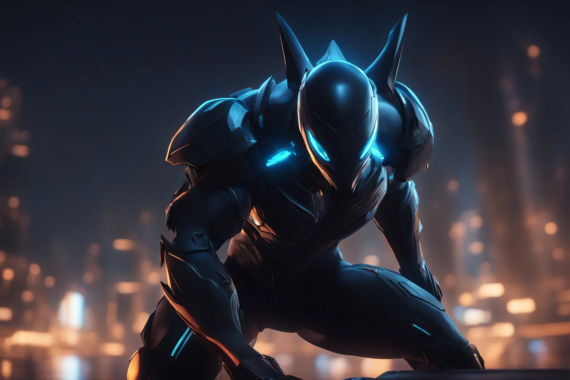 Black shark in 8k solo leveling shadow artstyle, symbiote effects, blue lights, sea, neon lights, intricate details, highly detailed, high details, detailed portrait, masterpiece,ultra detailed, ultra quality