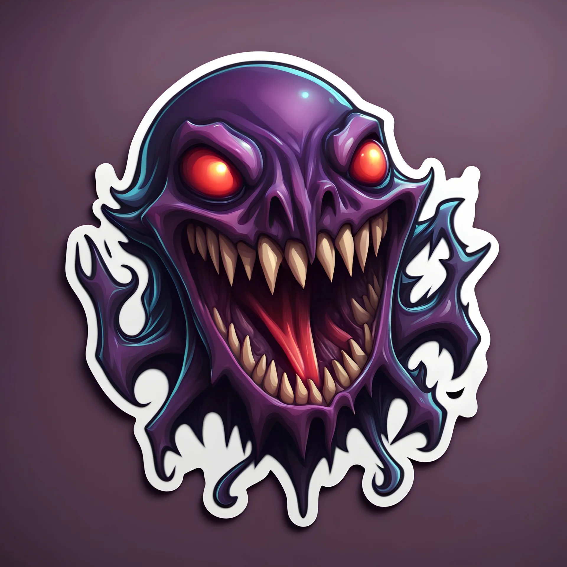 Nightmare Devourer in sticker 3d cartoon art style