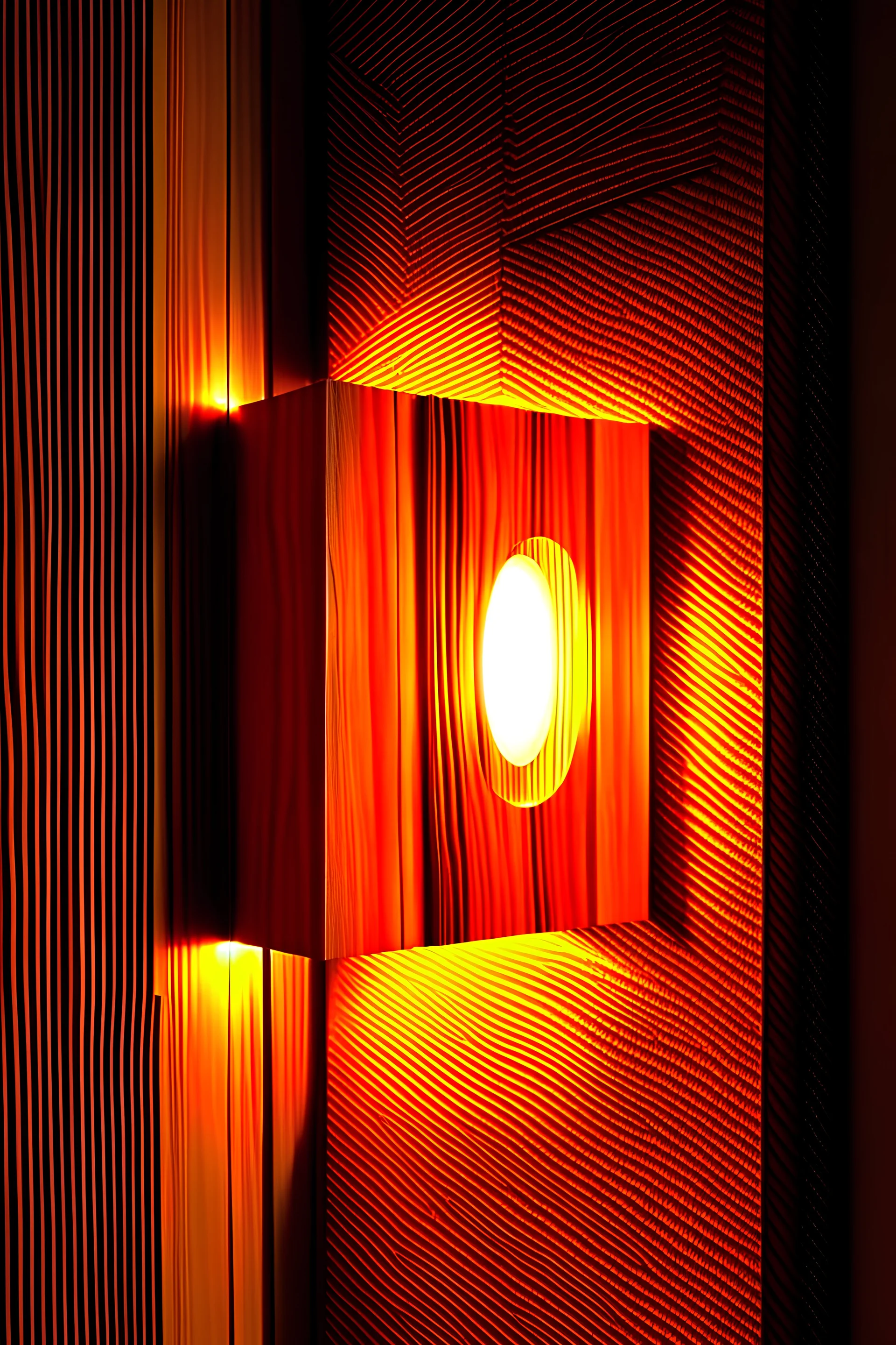 led, lamp, wood, picture, decoration