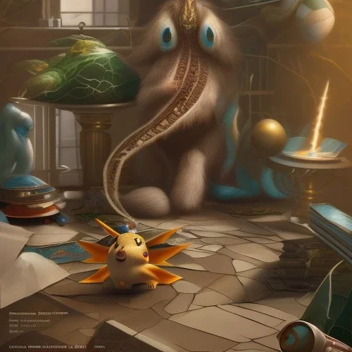 Mystery pokemon,Ambiance dramatique, hyperrealisme, 8k, high quality, lot of details, fit within portrait