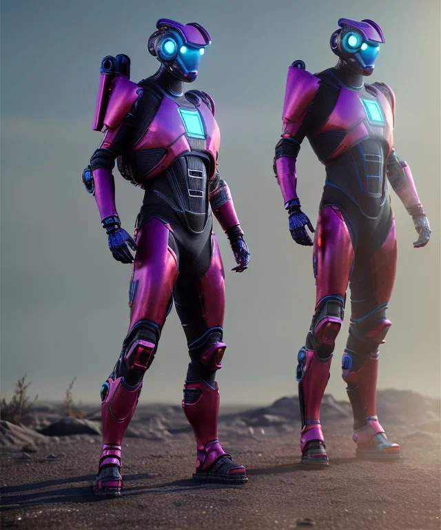 cyber ninja, colorful metal armor, futuristic, ghostrunner