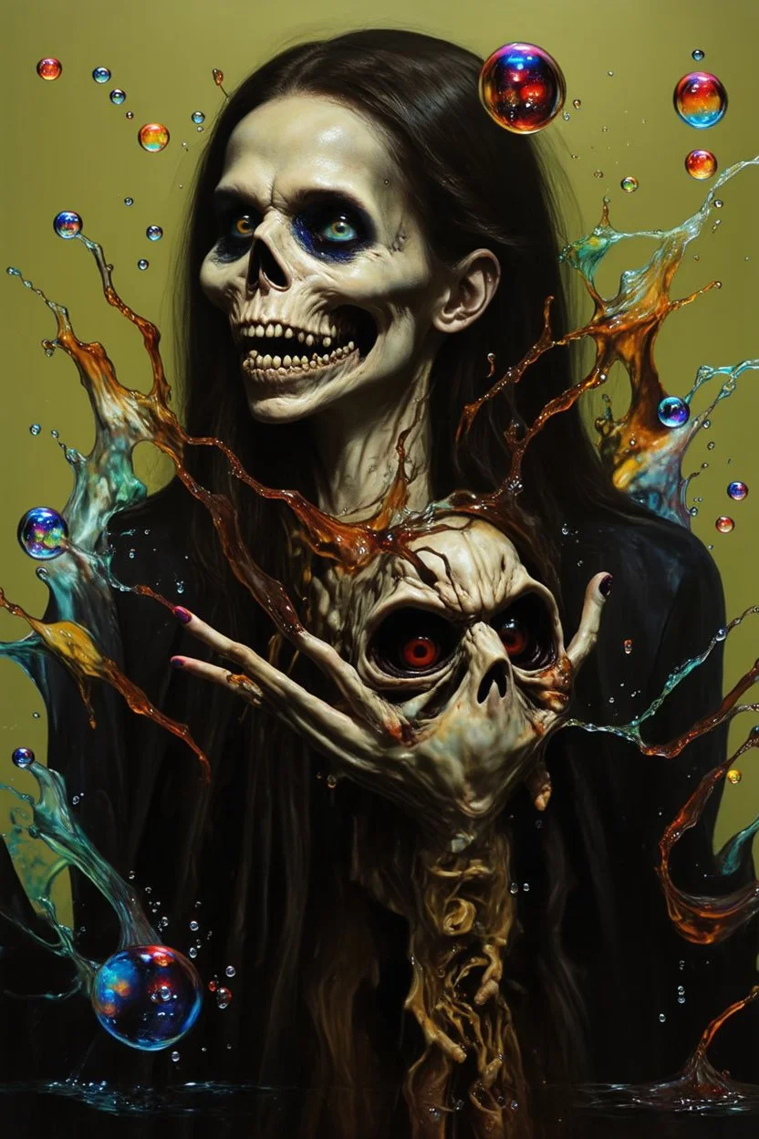 a high definition IMAGE detailing the creatures found on other worlds, retrofuturistic, phototrealism, Macabre Rapture End of days Revelation scene, isanely detailed matte oil painting, sinner apotheosis,diagonal composition, unbalanced, abstract surreal horror, eerie, scary warm a colorful splash of steampunk bubbles , amazing splashscreen artwork, photoshop water art, liquid painting, swirling paint colors, ink splash, physics splashes of colors, colorful sw