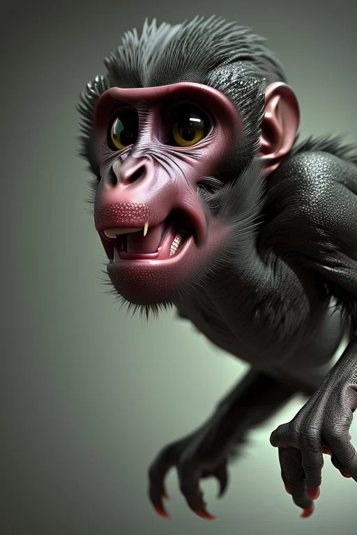 Demonic bird-monkey hybrid, dark, darker colours,highly intricate, Realistic photography, incredibly detailed, ultra high resolution, 8k, complex 3d render, cinema 4d.