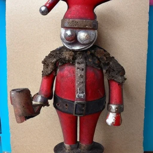 santa made of rusted metal