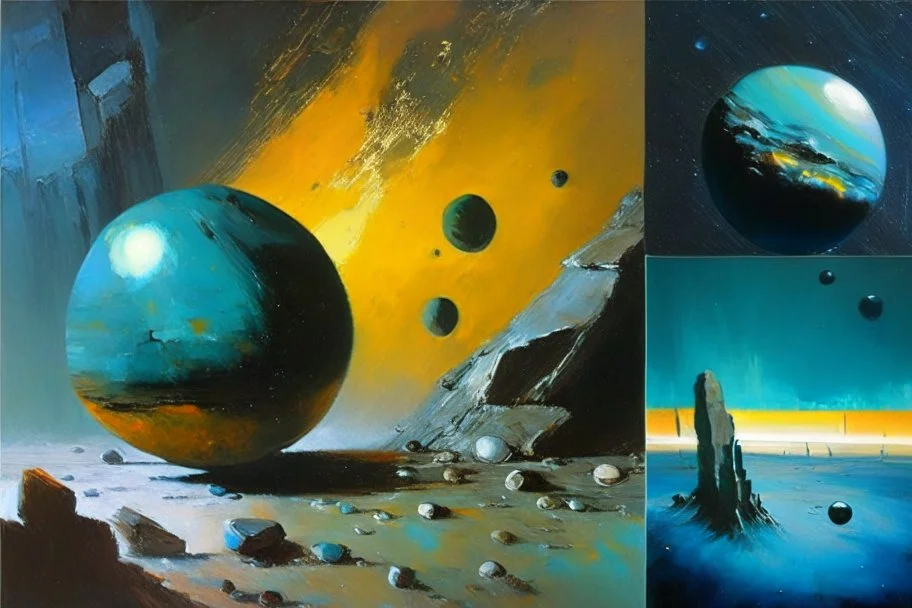 Exoplanet, stones, Lesser ury and otto pippel painting