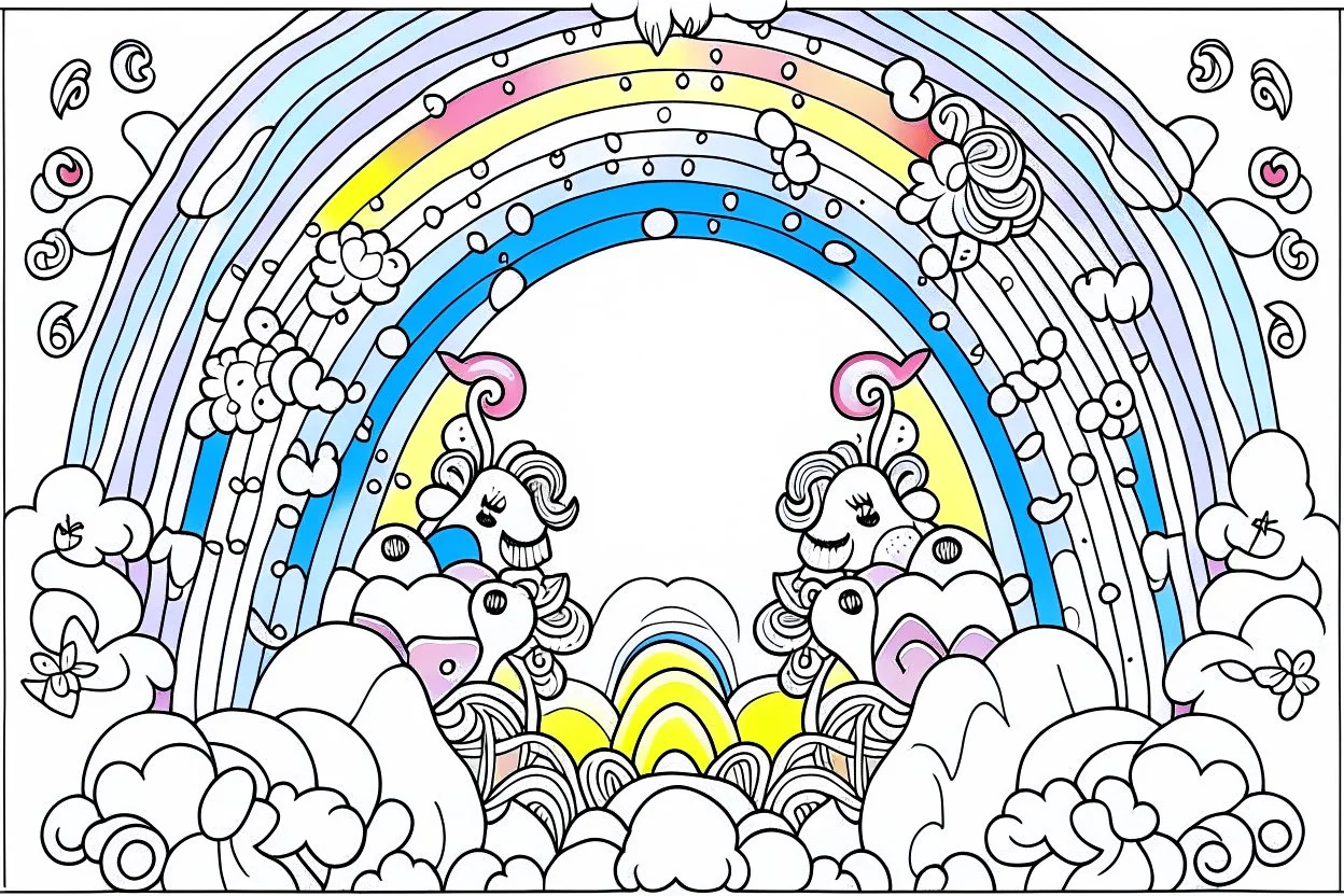 only the rainbow coloring page