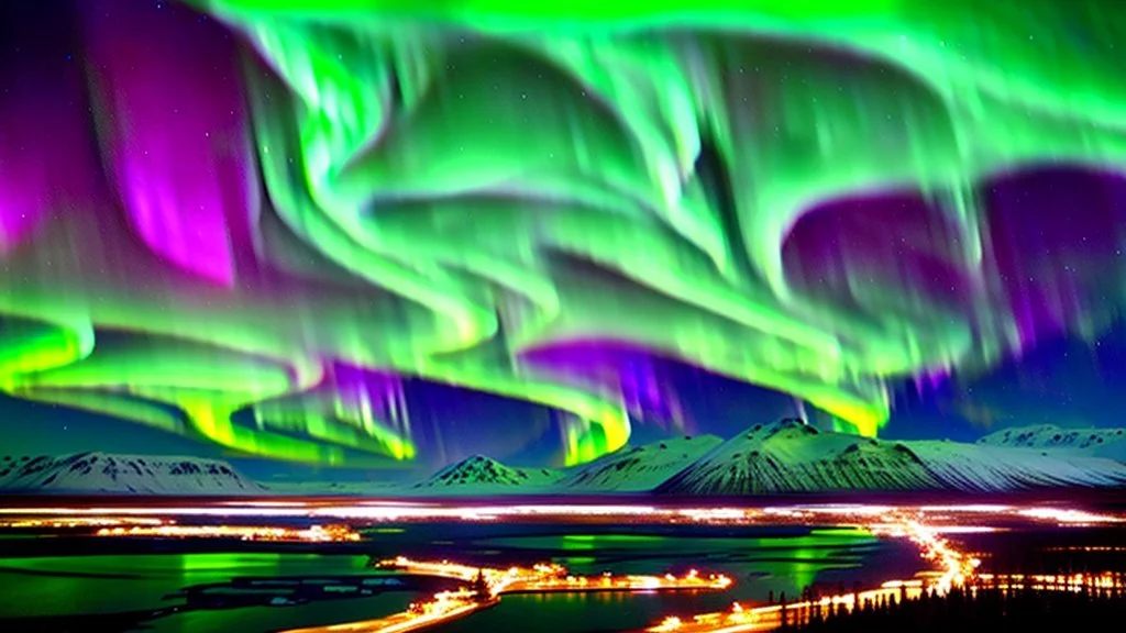 northern lights over alaska