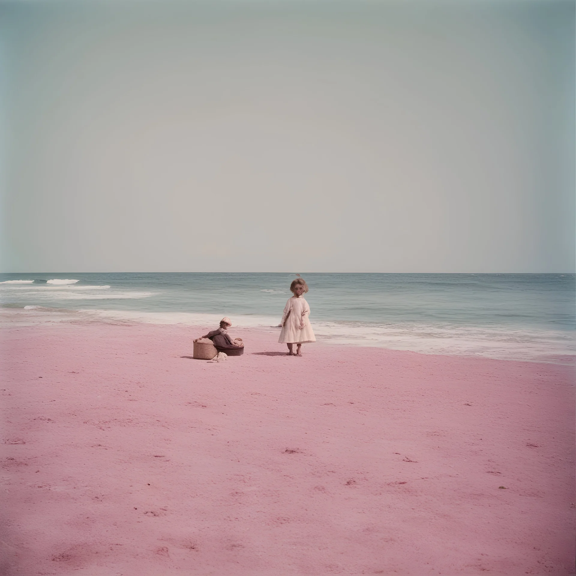 Sunny day, autochrome, little girl