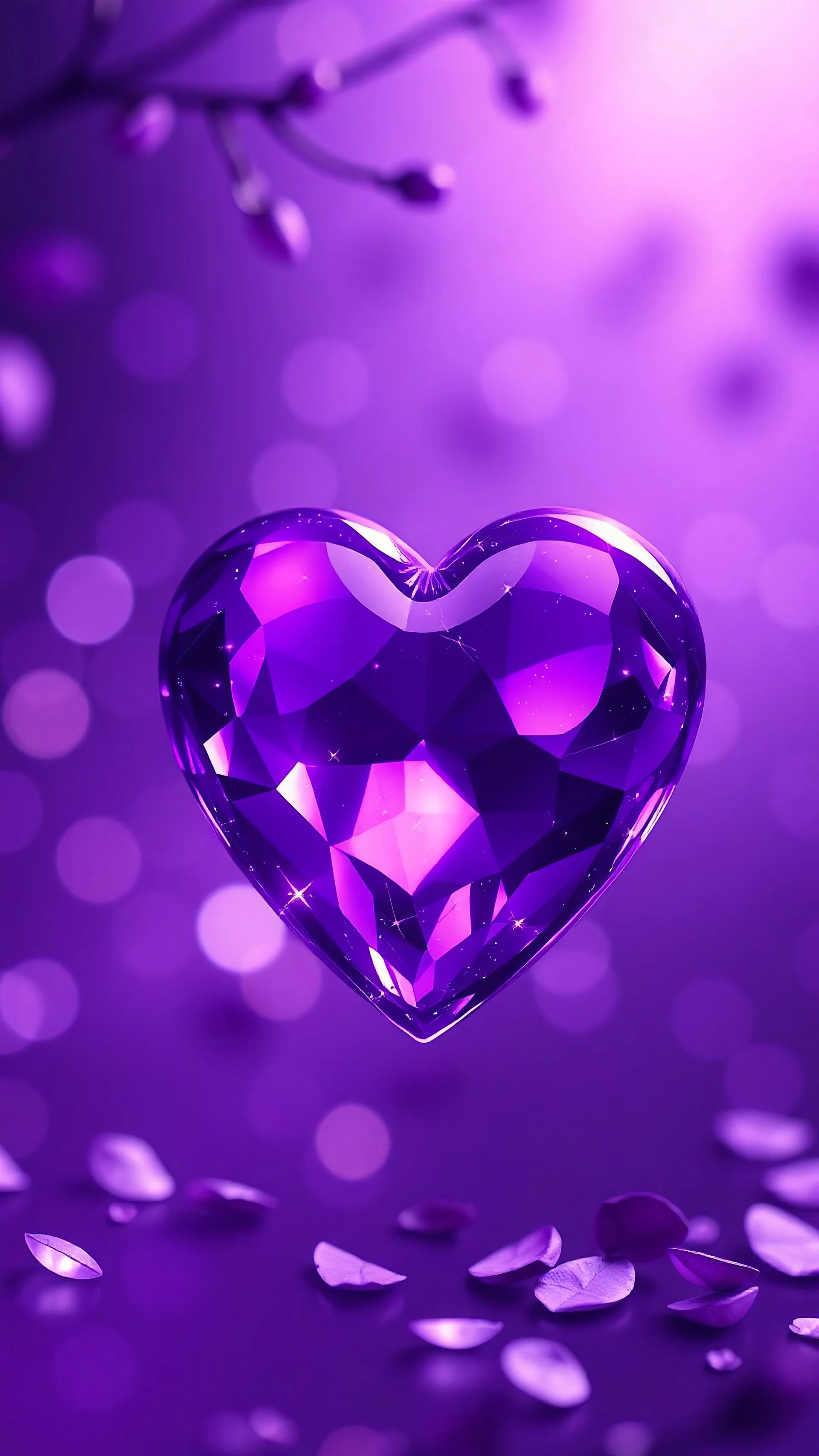 Purple love heart, with luxurious visual effects