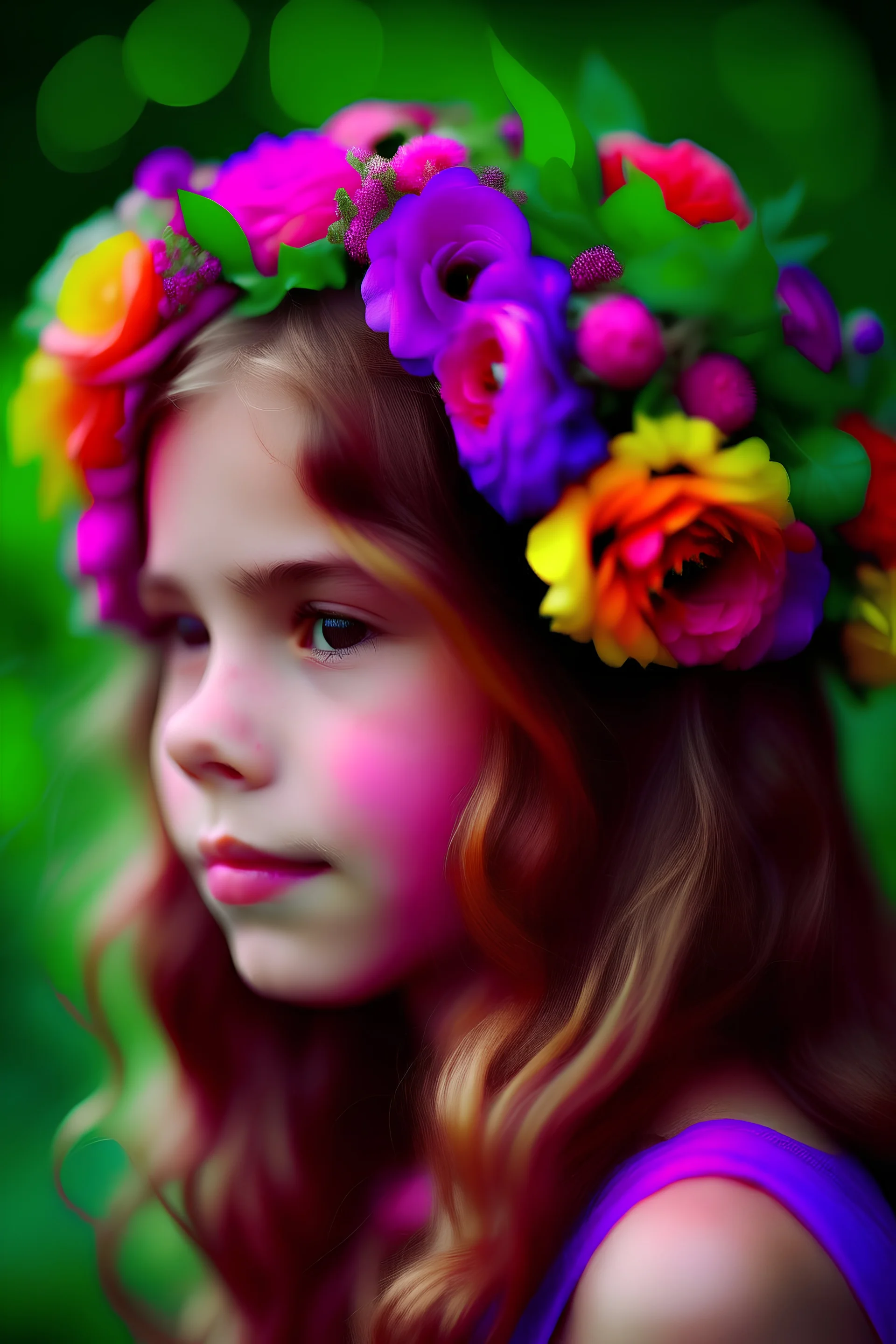 Girl with flowers in her hair