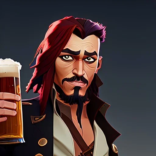 jack sparrow holding a beer