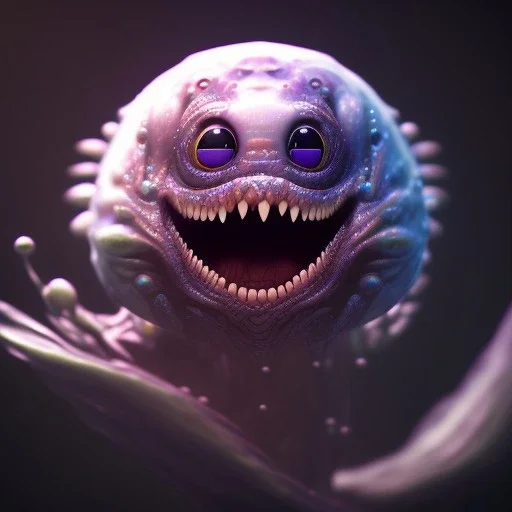 Cute fluid ink creature, big black eyes, unreal engine 5, 8k resolution, photorealistic, ultra detailed