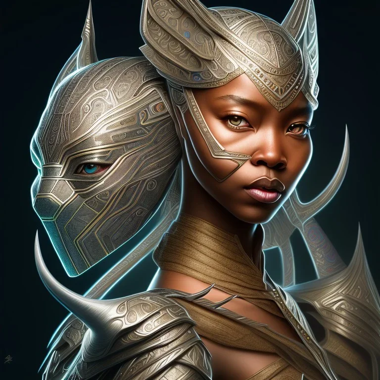 sango fantasy, fantasy magic, intricate, sharp focus, illustration, highly detailed, digital painting, concept art, matte, artgerm and paul lewin and kehinde wiley, masterpiece Asian lady black panther Papu New Guina pyramid black silver space lady space blood moon galaxy