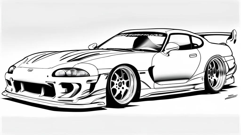 toyota supra car without color for coloring