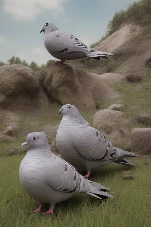 Chubby and cute pigeons