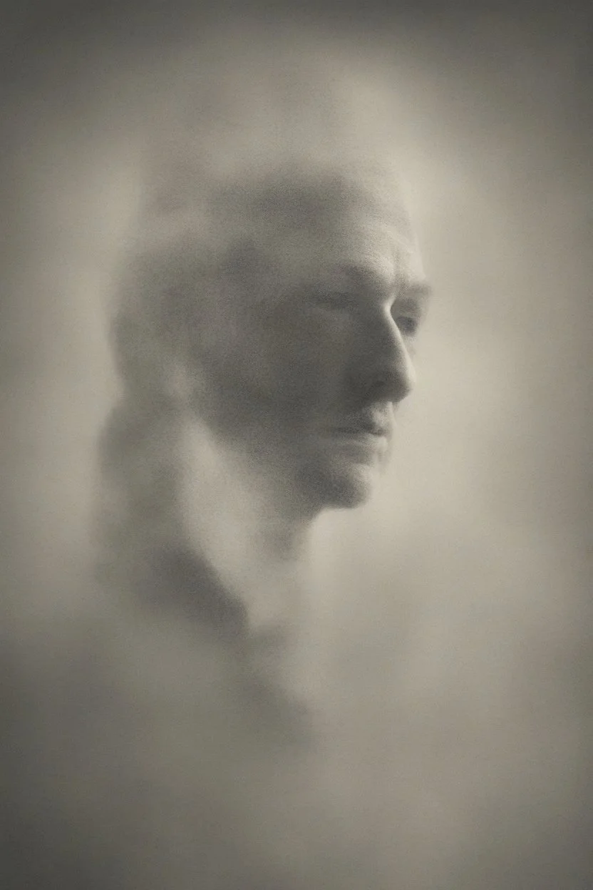 a blurry, distressing, haunting image of a man's fracturing mind