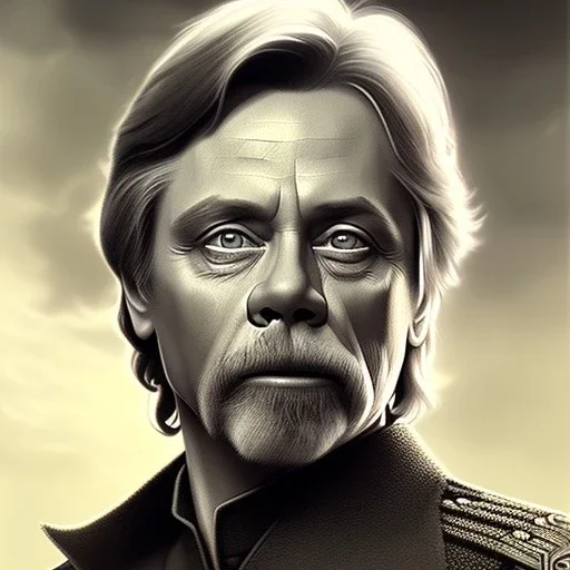 actor mark hamill, ominous, waist up portrait, intricate, oil on canvas, masterpiece, expert, insanely detailed, 4k resolution, retroanime style, circular reflective eyes, cinematic smooth, intricate detail , soft smooth lighting, soft pastel colors, painted Renaissance style
