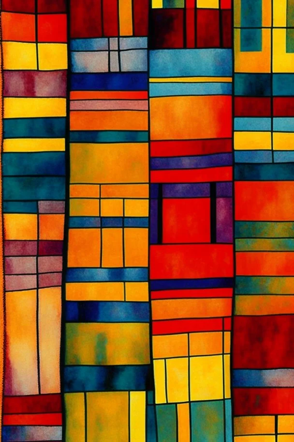 vertical stripes in the style of Paul Klee