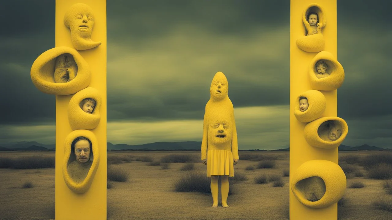 the art of living in yellow, grotesque, long exposure, tonalism, collage