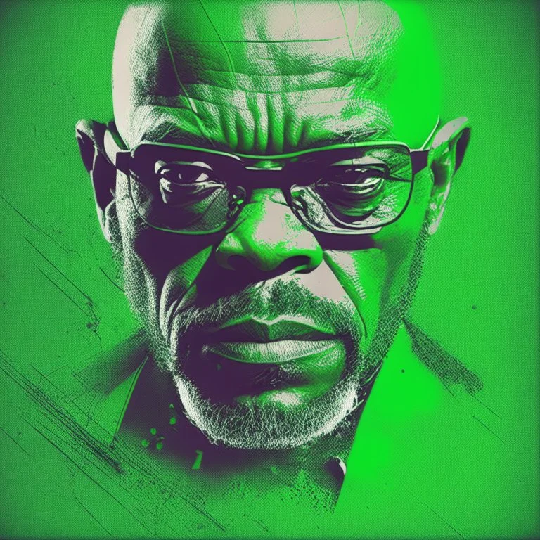 Samuel l jackson, green filter abstract