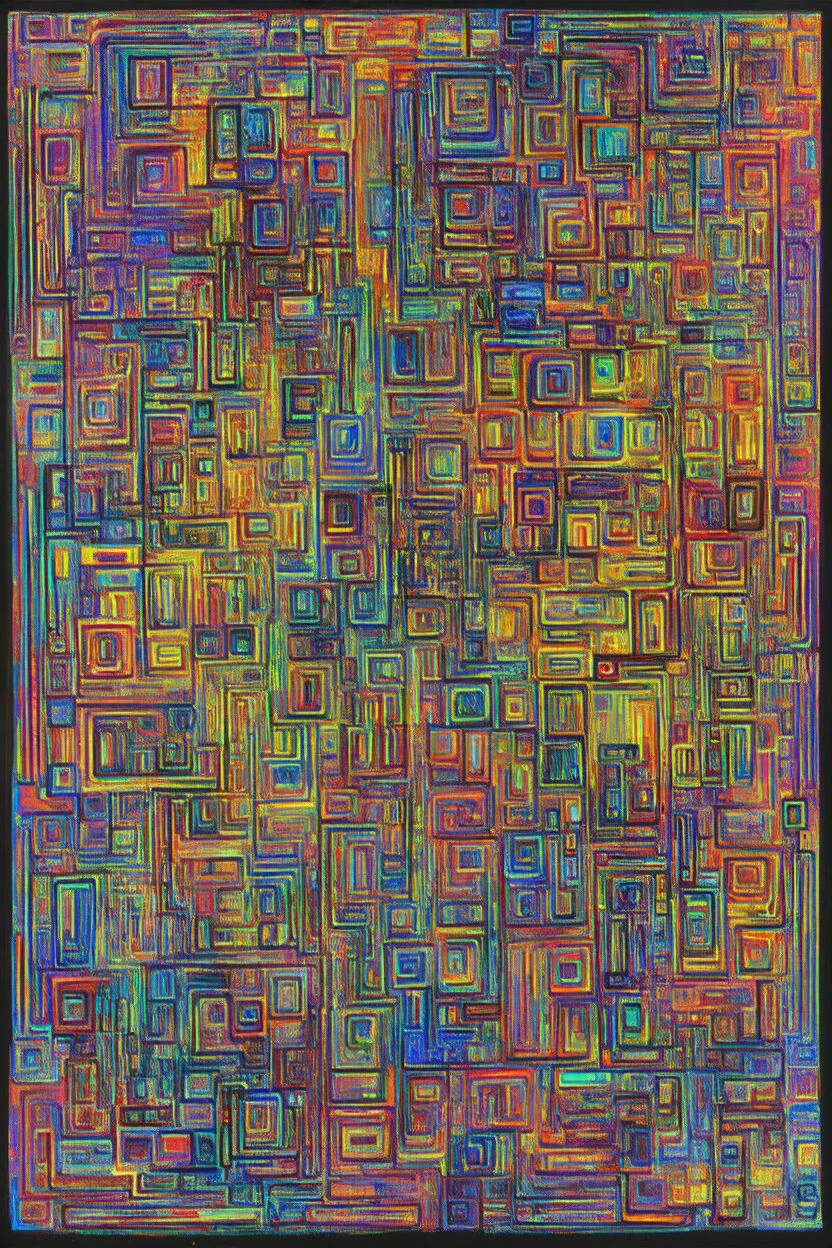 geometry organizes quantum coherence; Optical Geometric Cubism with a background of novel colors and patterns inspired by Kandinsky