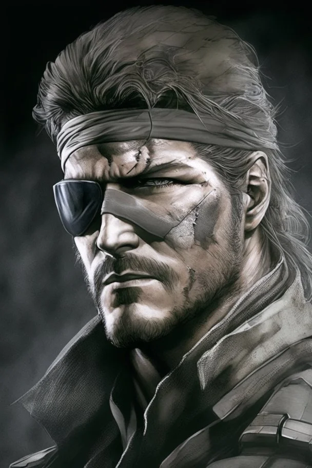 Portrait of Solid Snake, from the Metal Gear saga