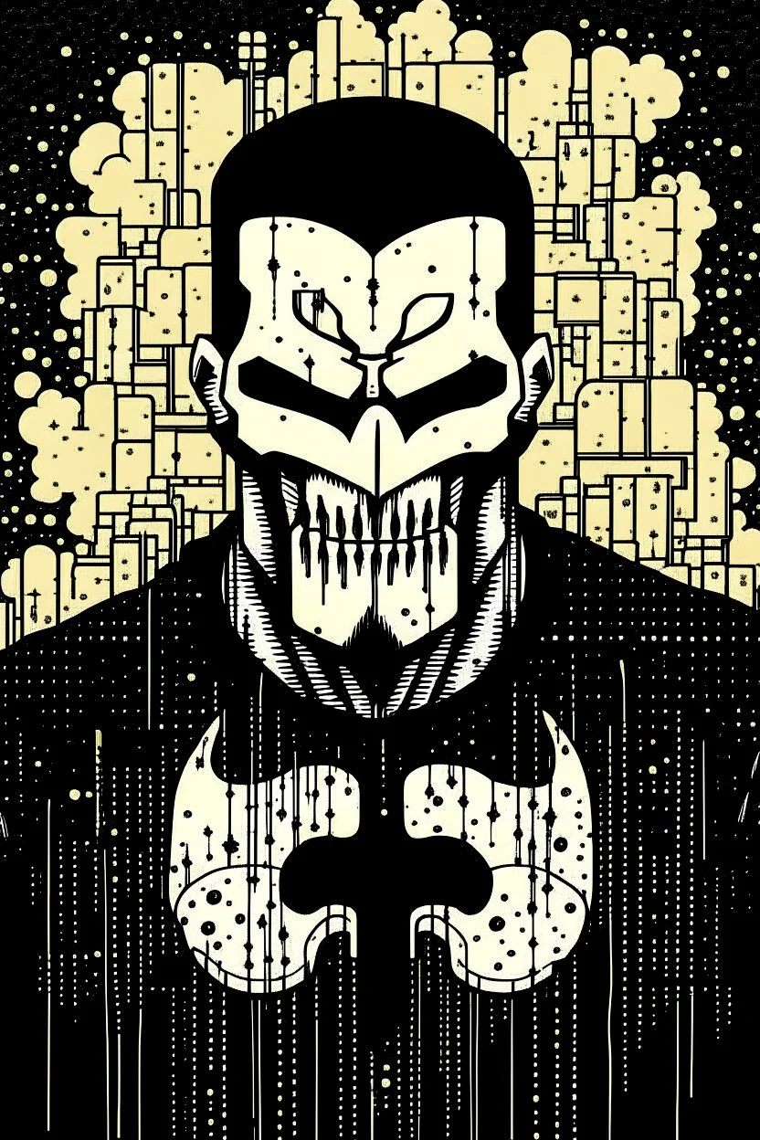 punisher sku;; in the style of Hiroshi Nagai