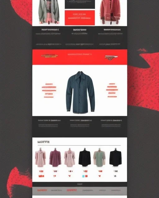 a clothing eCommerce website landing page design with a burst of colors and hyper details, sharp background,