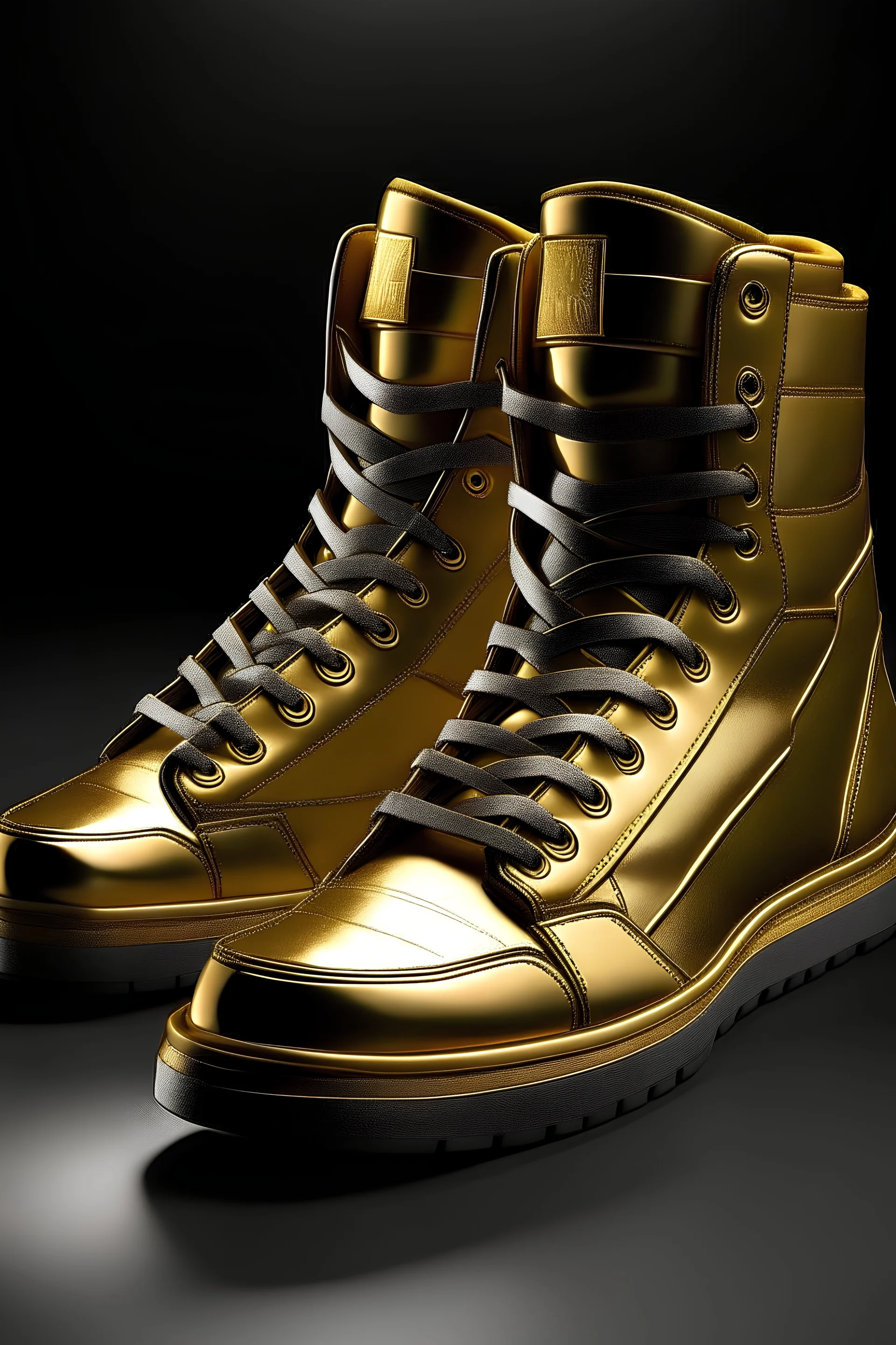 gold workboots hightop omega