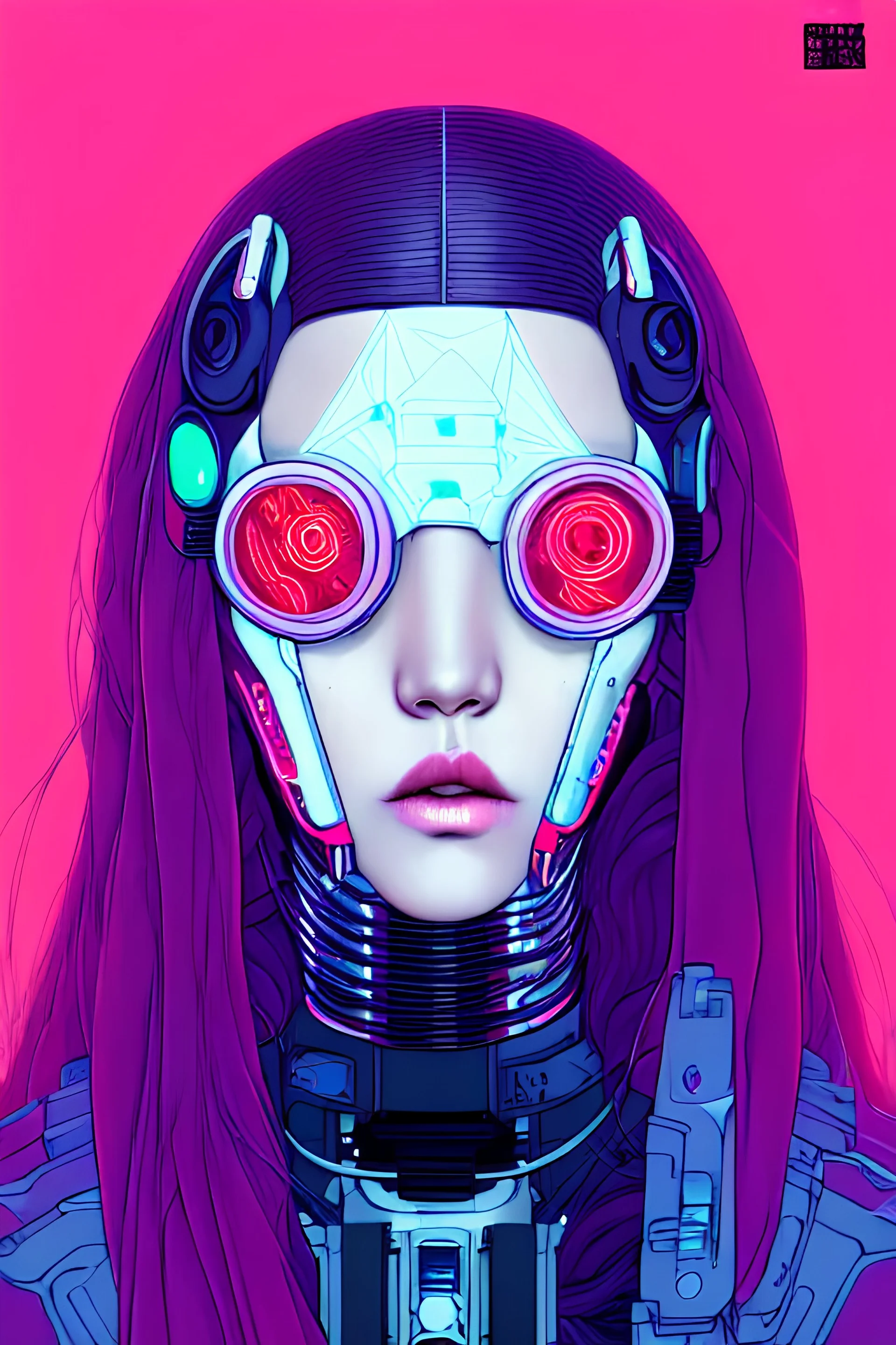 portrait painting of a cyberpunk olivia hye from loona, sharp focus, award - winning, trending on artstation, masterpiece, highly detailed, intricate. art by josan gonzales and moebius and deathburger