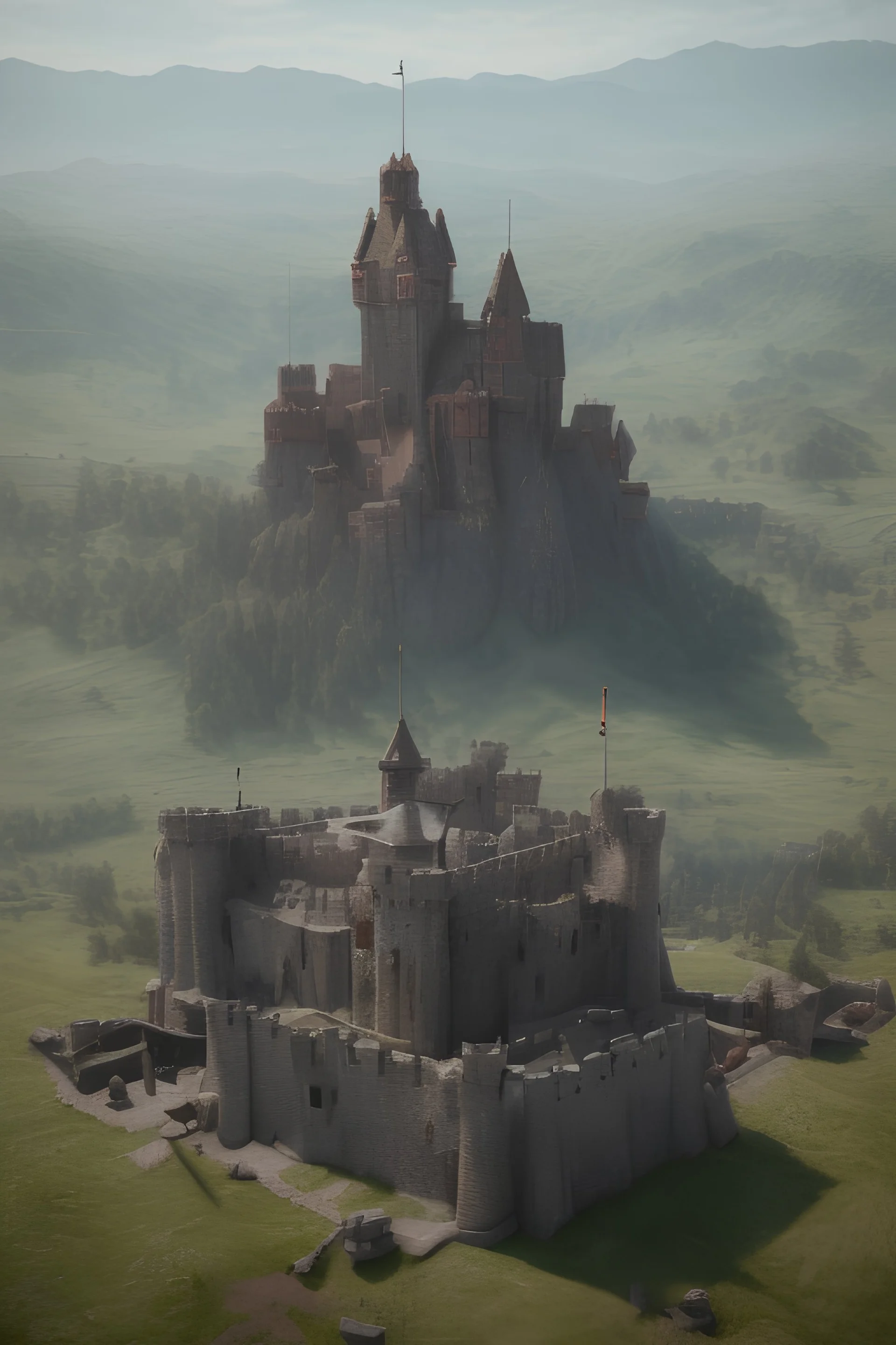 view of the medieval castle in the 13th century