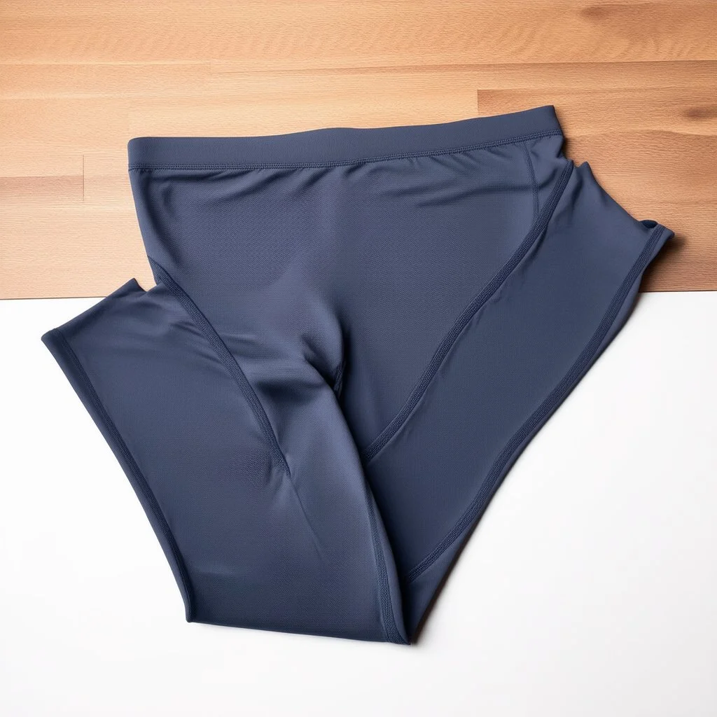 Folded sportlegging, top view, flat lay.