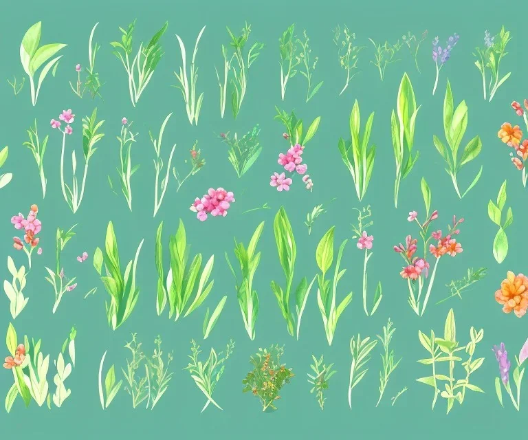 vector plants and herb set illustration. watercolor