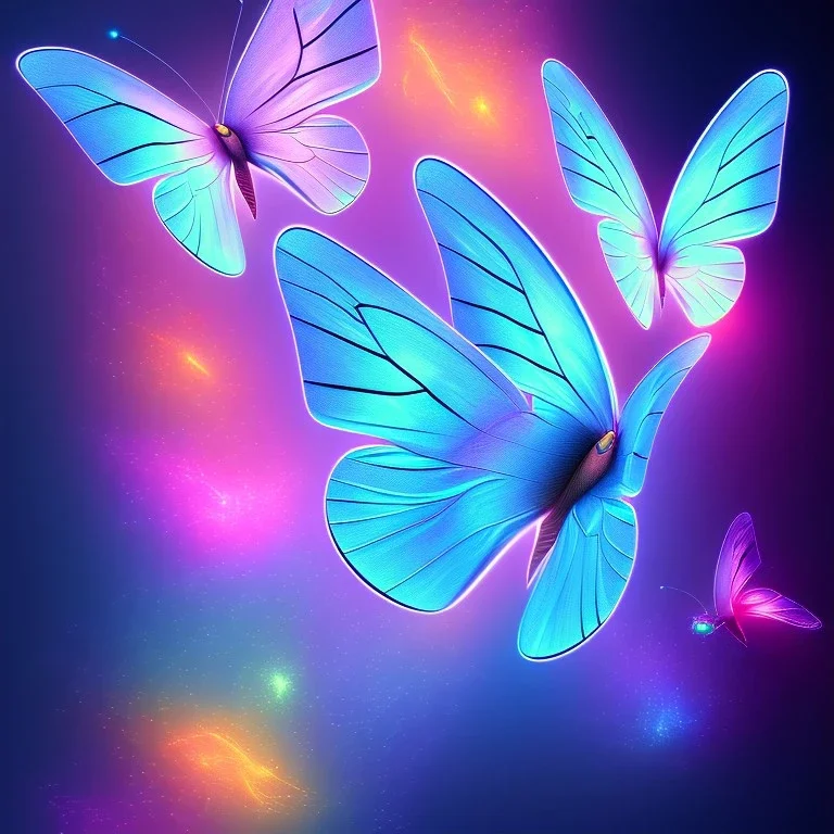 luminous pastel colors, butterfly