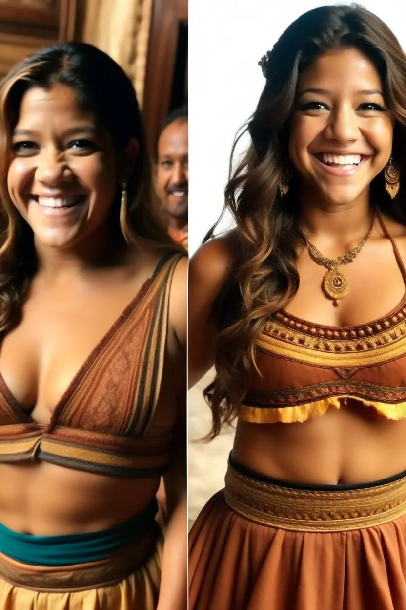 25 year old actress Gina Rodriguez fully transformed into an indian version of herself in a choli