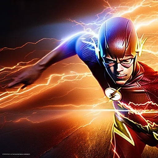 4K Ultra-HD -- The Flash running through the speedforce at top speed --4k Ultra-HD--Hyper realistic--Cinema lighting