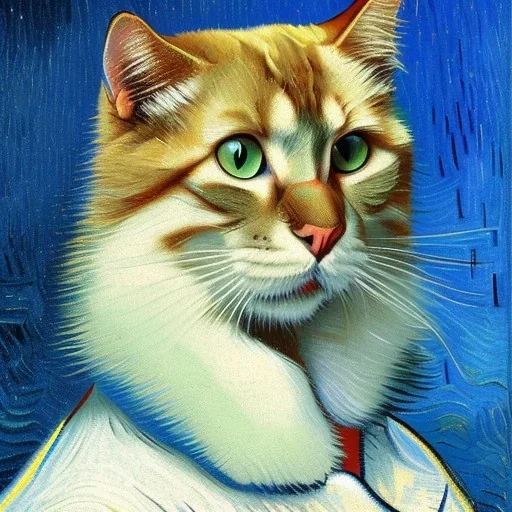 Portrait of a cat by Van Gogh