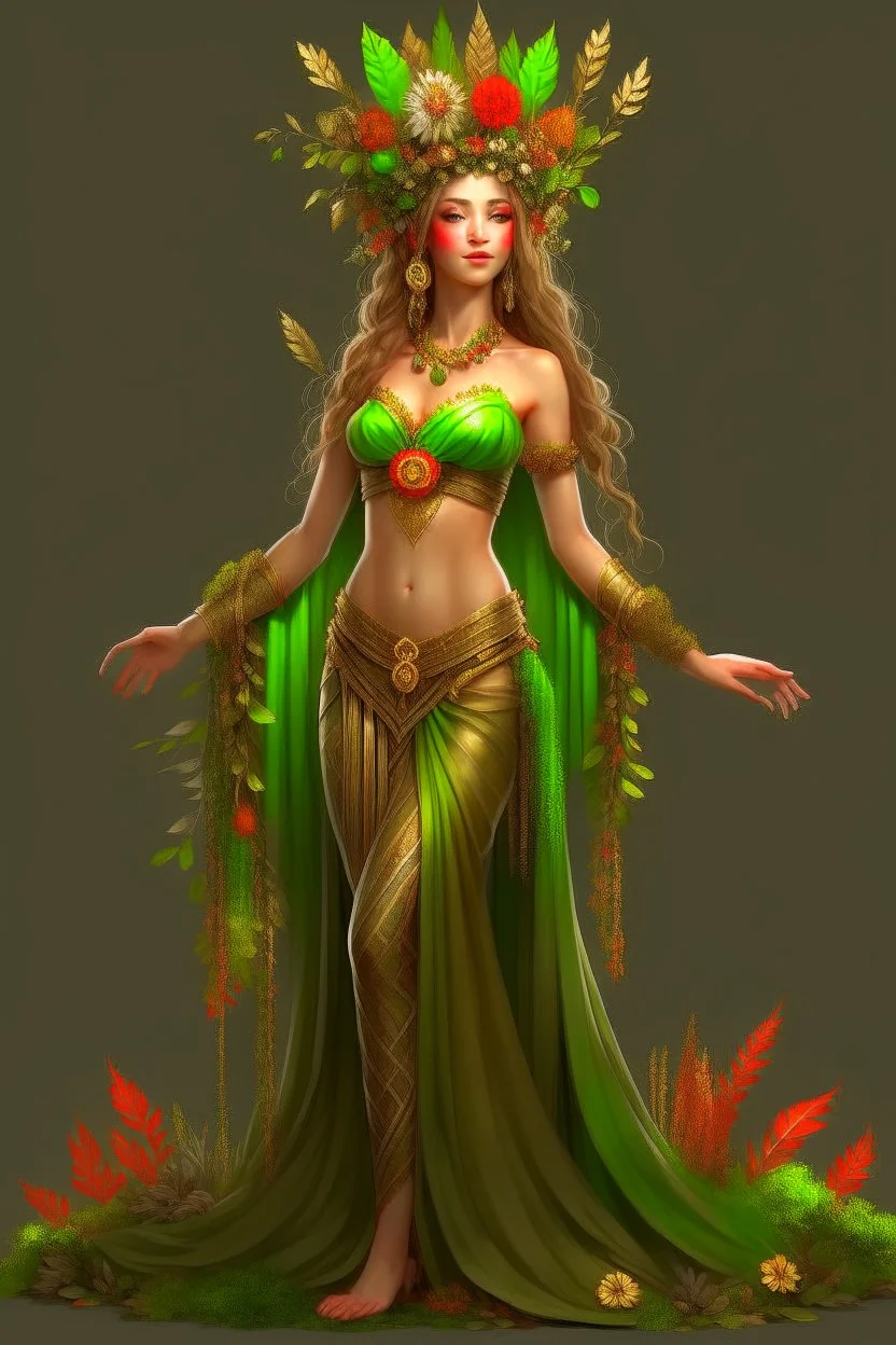 Nature goddess, full body, realistic