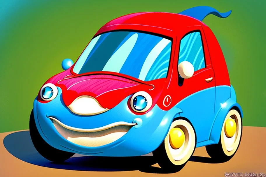 whimsical cartoon car