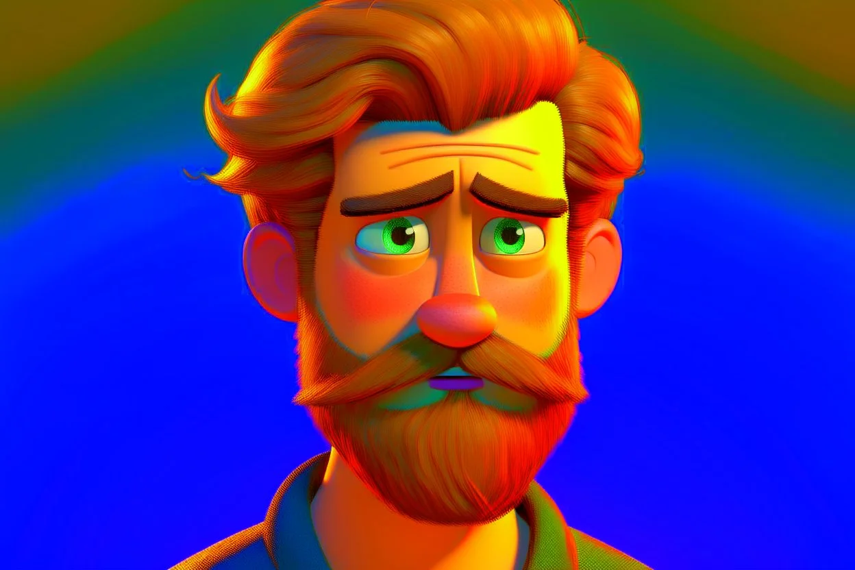 Andrew Garfield with a beard in Pixar style