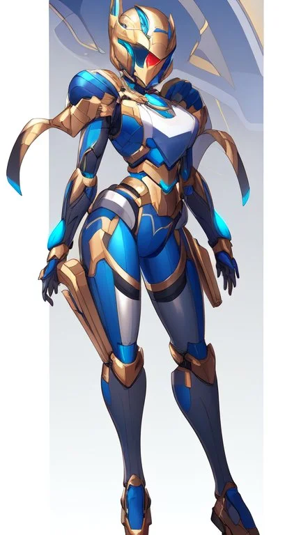 a beautiful blu and gold robot .